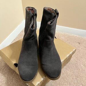 TOMS Laurel Castlerock Grey Burnished Suede Ankle Boots Sz7